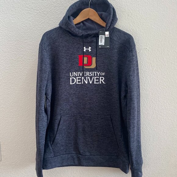 University of Denver Pioneers Under Armour Fleece Lined Hoodie Sweatshirt L NWT - Picture 1 of 4